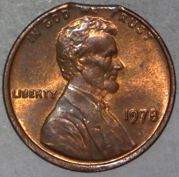 1978-P-Lincoln-Memorial-Cent-With-Curved-Clipped-Planchet-Found-CRH!
